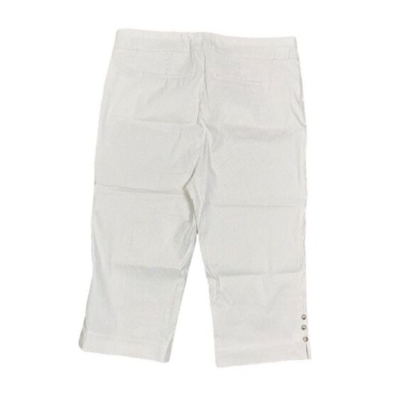 Chico's Tan and White Pinstripe Stretch Capris with Tummy Control Size 14 (2.5) - Picture 7 of 12
